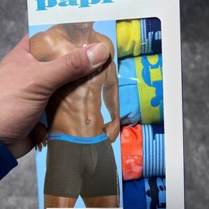 Papi Men’s Assorted Color Boxer Briefs - Blue Trim